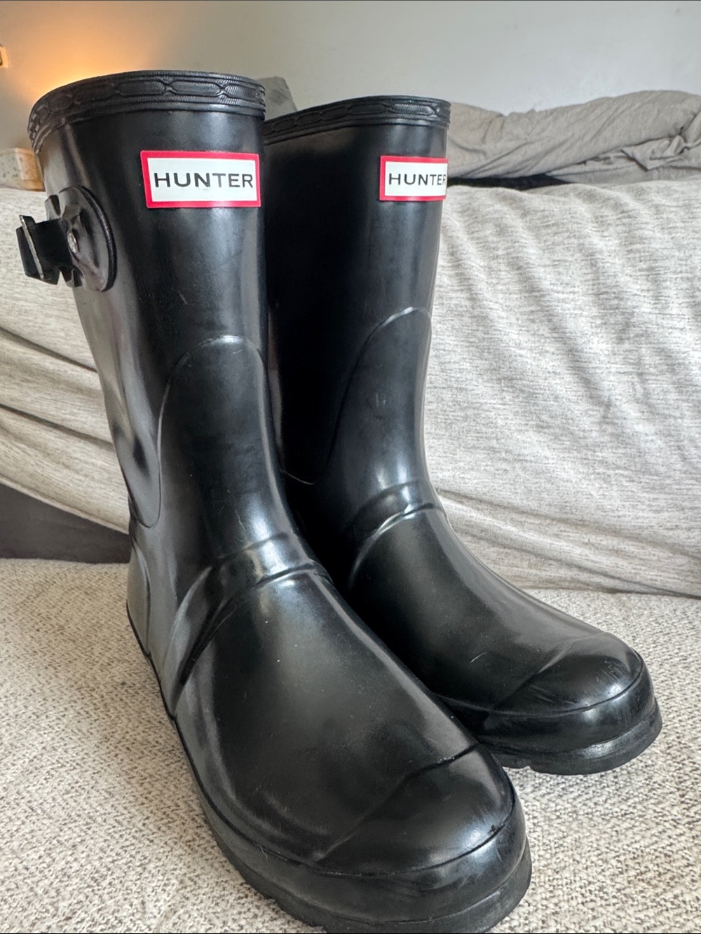 Hunter Black Original Glass Short Waterproof Rain & Snow Boots